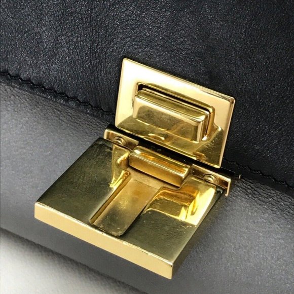 CELINE 2WAYHand Bag Trapeze Shoulder bag Gray x Black x Orange - Picture 2 of 12